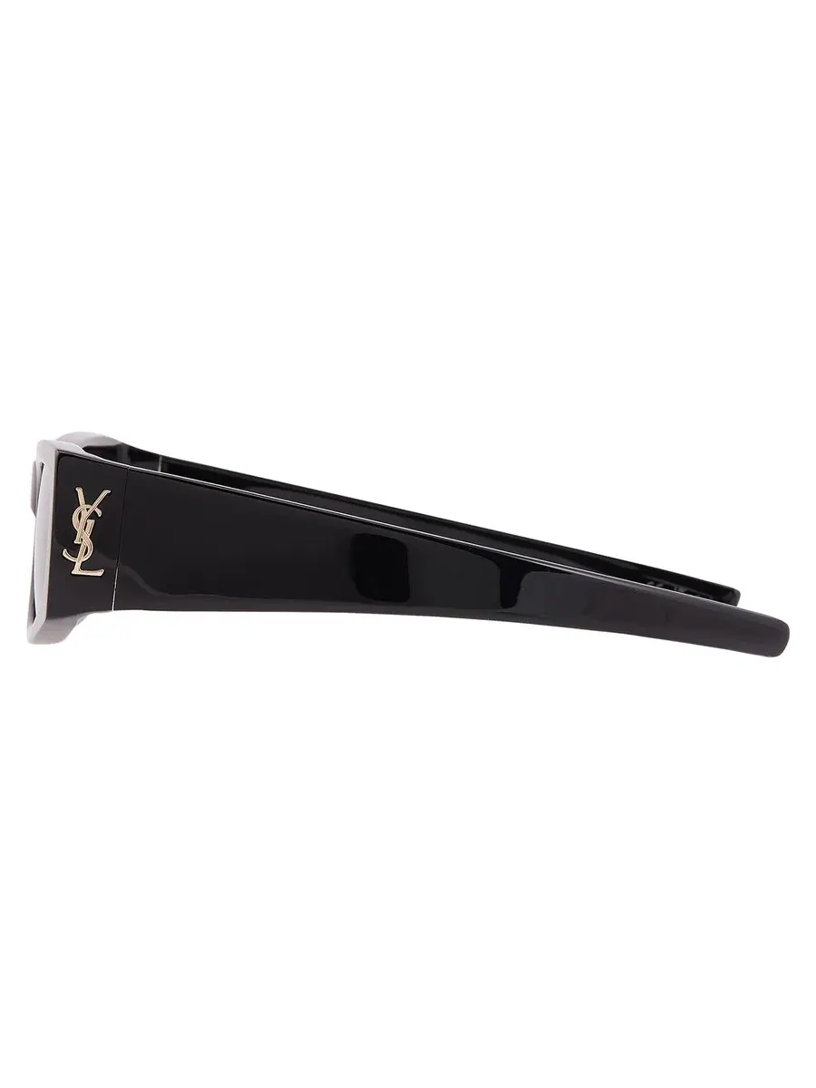 Женские черные прямоугольные солнцезащитные очки Saint Laurent SL M140 001 56 — изображение 4 из 4, черный
