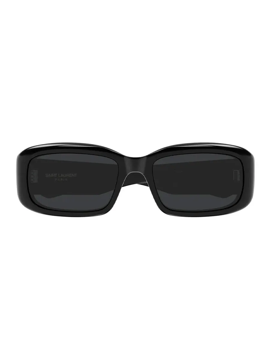 Солнцезащитные очки Saint Laurent черные прямоугольной формы для мужчин и женщин SL 809 001 55 — изображение 2 из 3, черный
