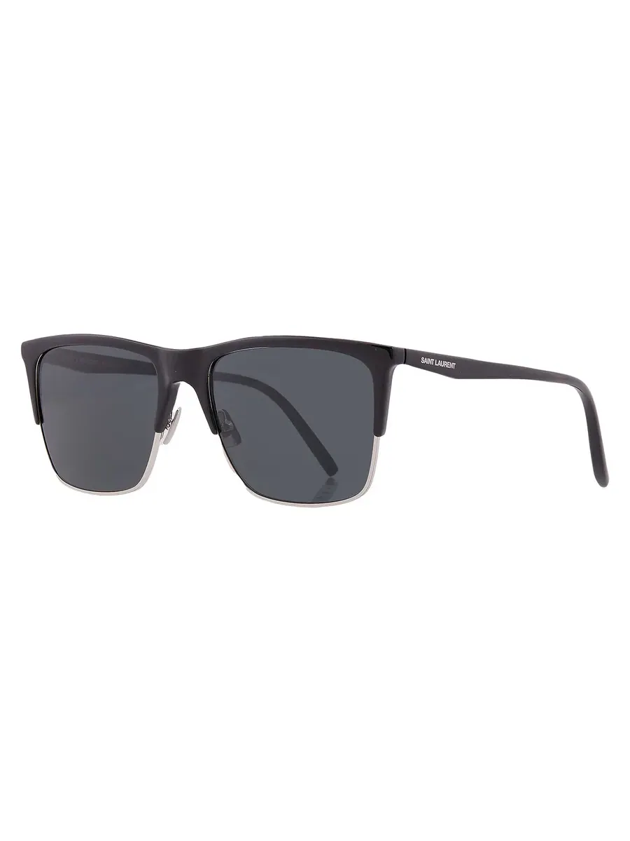 Мужские солнцезащитные очки Saint Laurent Black Square SL 768 002 57 — изображение 2 из 4, черный