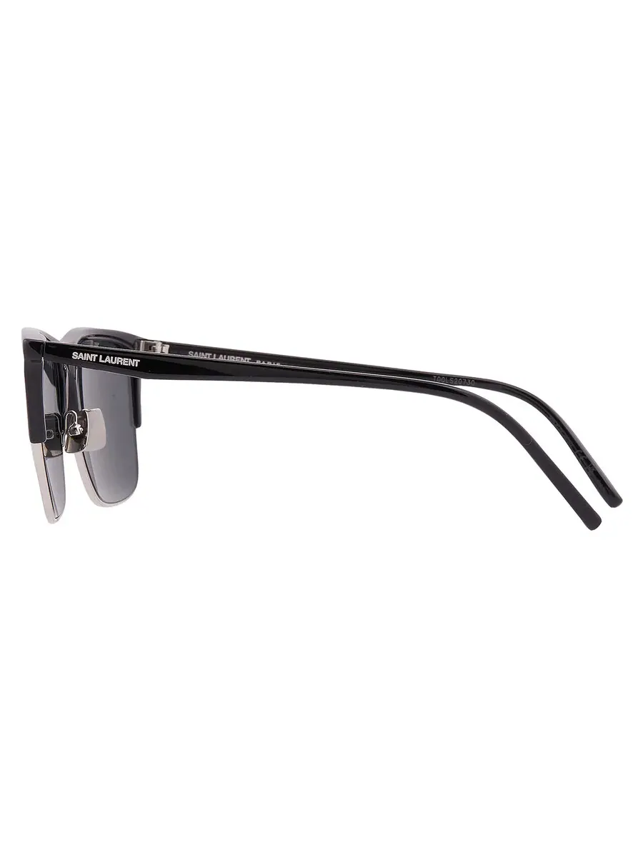 Мужские солнцезащитные очки Saint Laurent Black Square SL 768 002 57 — изображение 4 из 4, черный