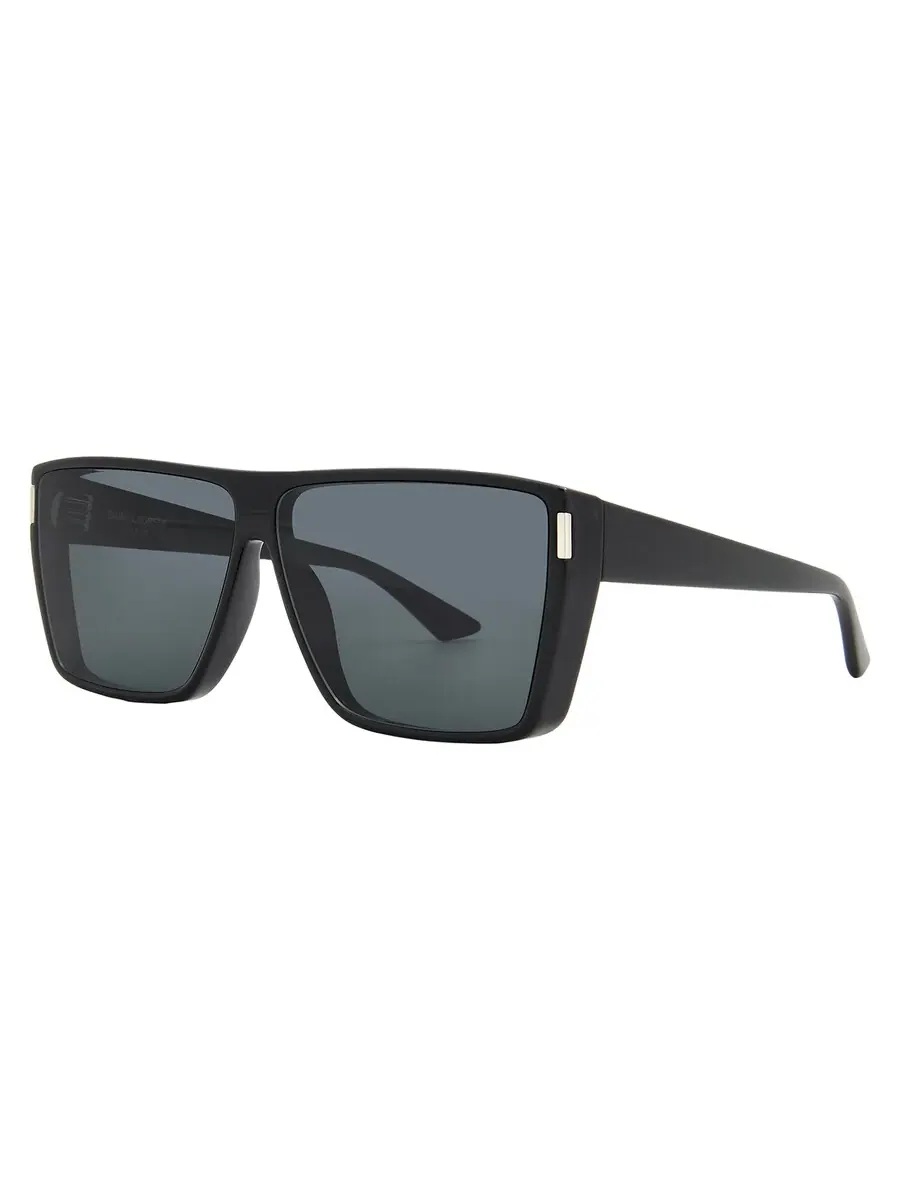 Солнцезащитные очки Saint Laurent Black Square универсальные SL 756 001 64 — изображение 2 из 4, черный