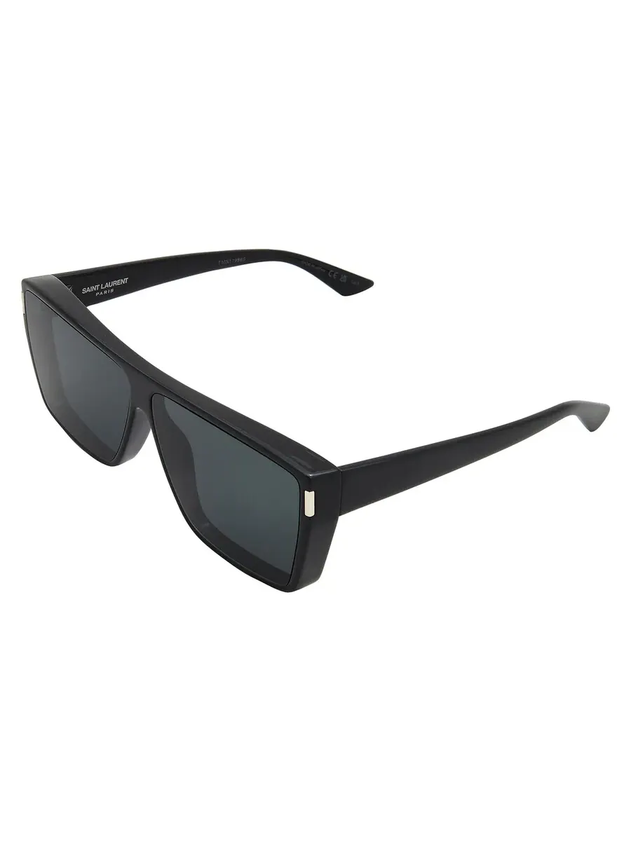 Солнцезащитные очки Saint Laurent Black Square универсальные SL 756 001 64 — изображение 4 из 4, черный