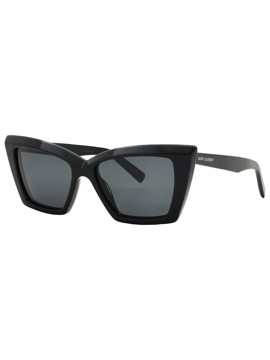 Женские солнцезащитные очки Saint Laurent Dark Grey Cat Eye SL 657 001 54 — изображение 3 из 5, серый