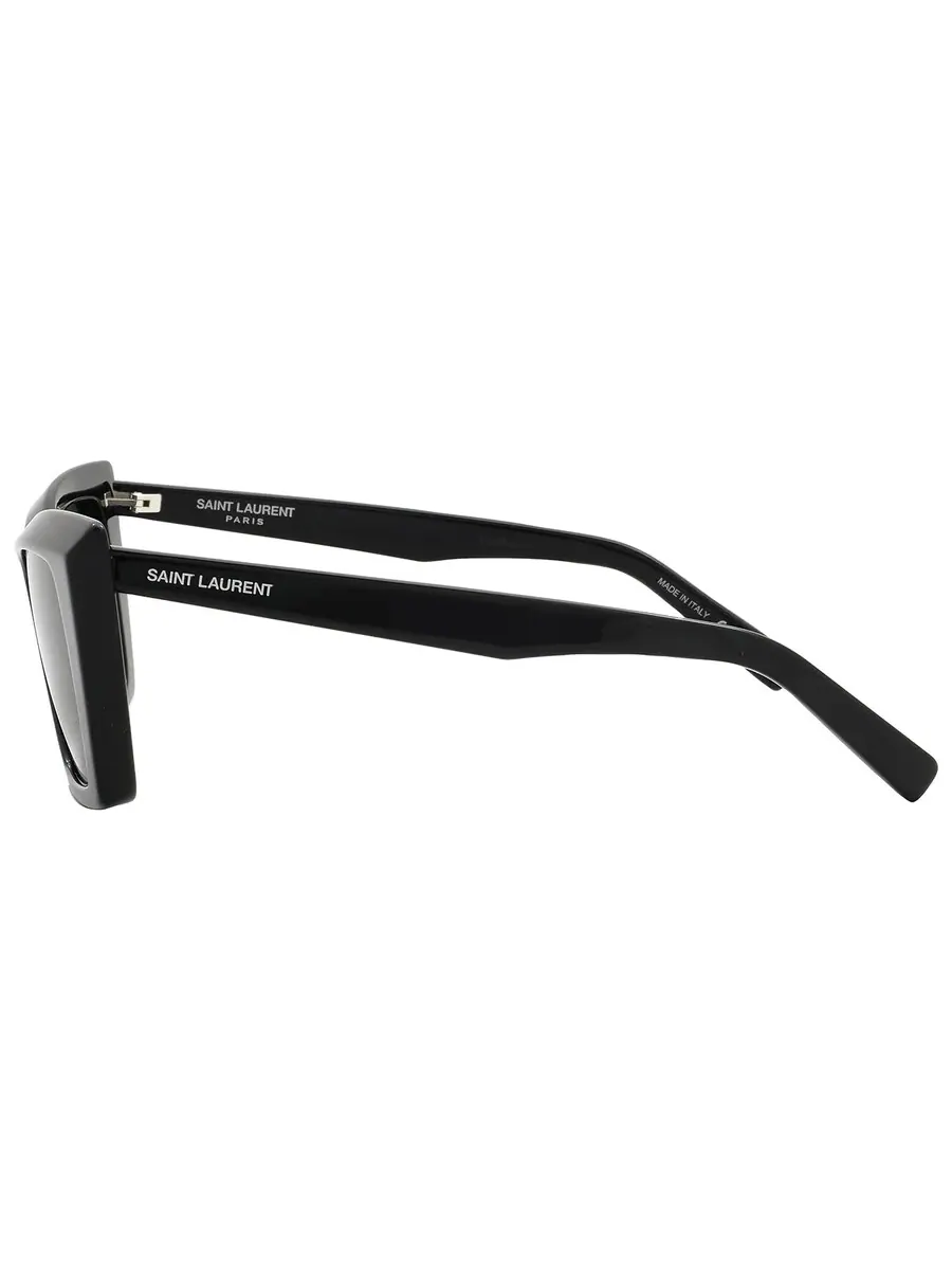 Женские солнцезащитные очки Saint Laurent Dark Grey Cat Eye SL 657 001 54 — изображение 4 из 5, серый