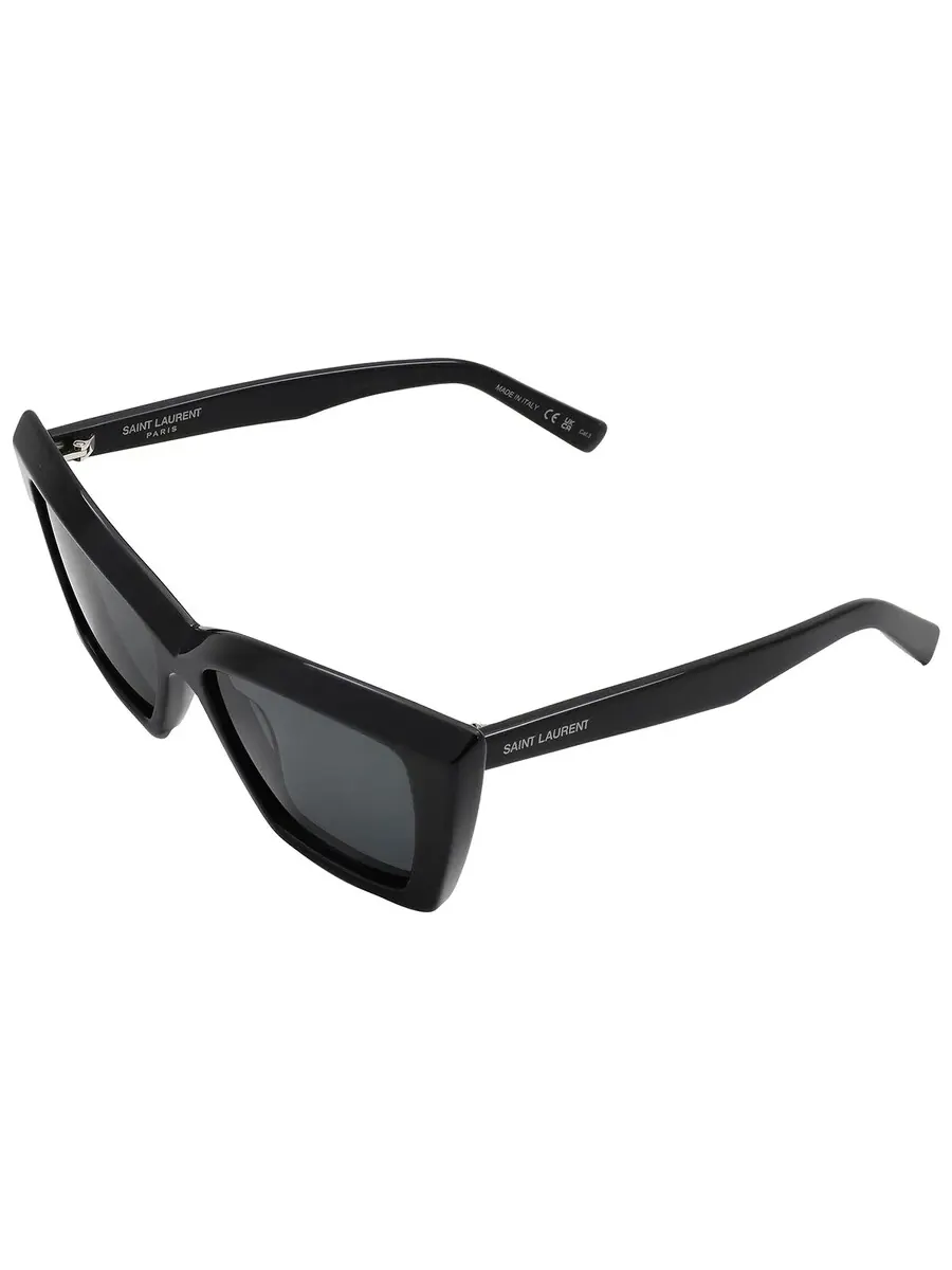 Женские солнцезащитные очки Saint Laurent Dark Grey Cat Eye SL 657 001 54 — изображение 5 из 5, серый