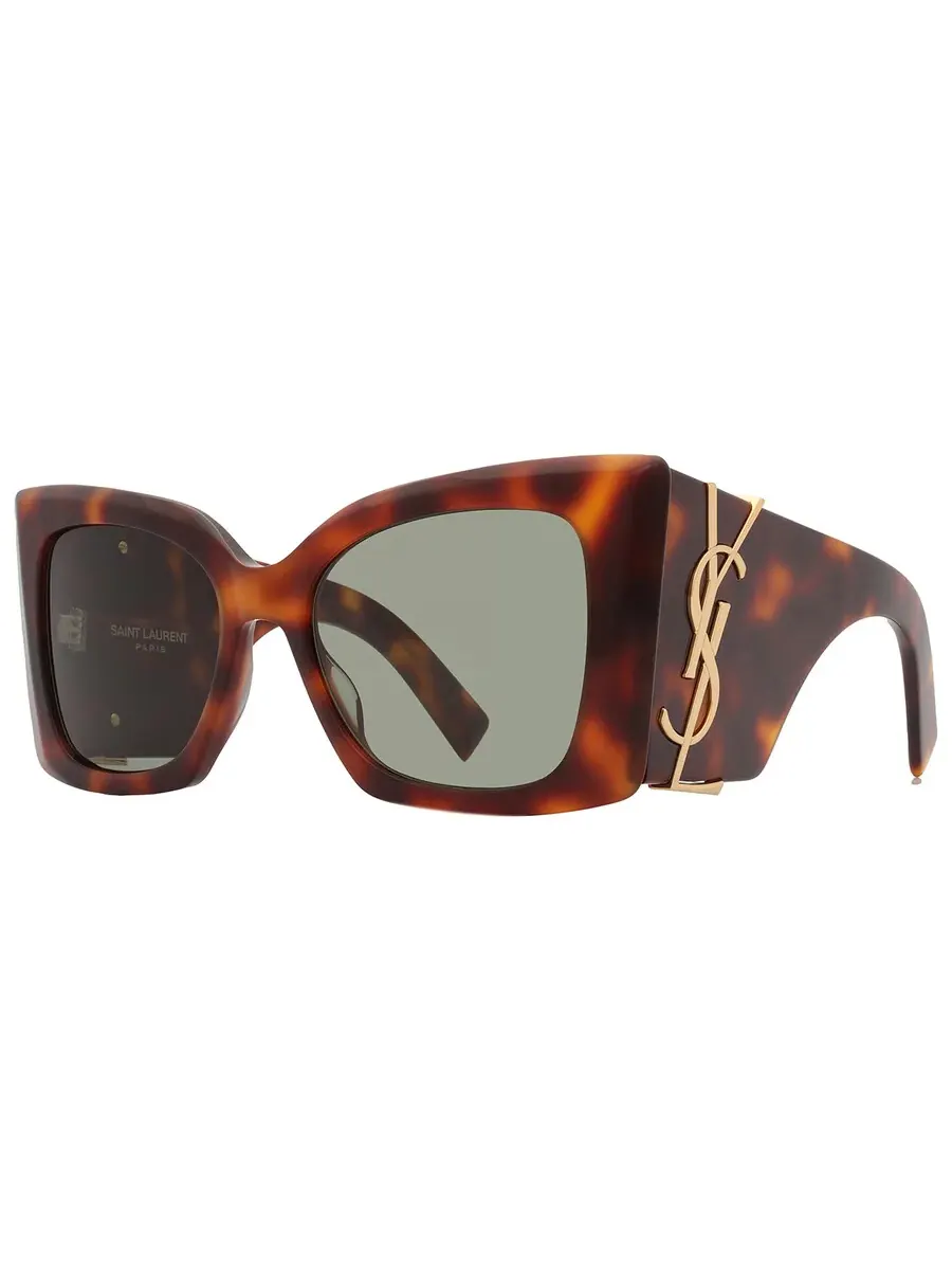 Женские солнцезащитные очки Saint Laurent Green Butterfly SL M119 BLAZE 002 54 — изображение 3 из 5, хавана