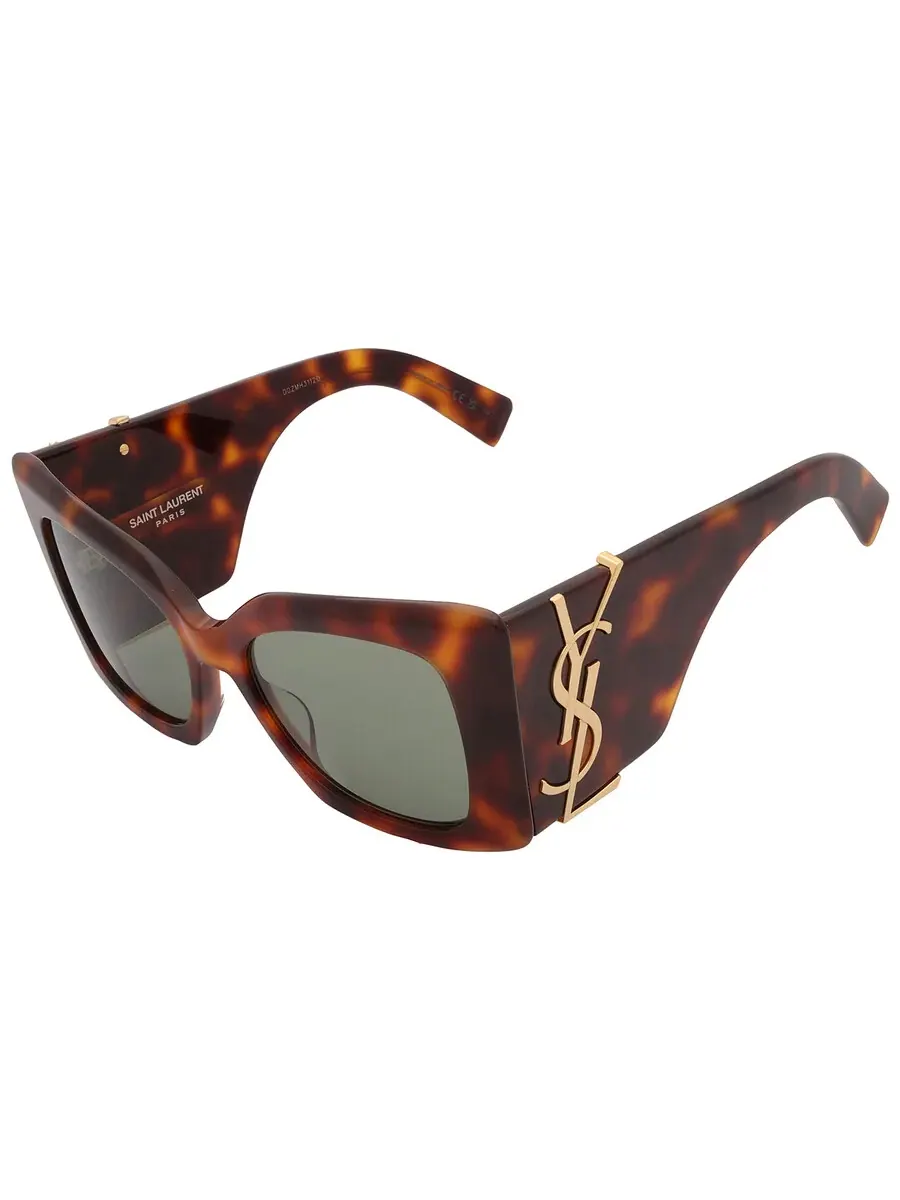 Женские солнцезащитные очки Saint Laurent Green Butterfly SL M119 BLAZE 002 54 — изображение 4 из 5, хавана