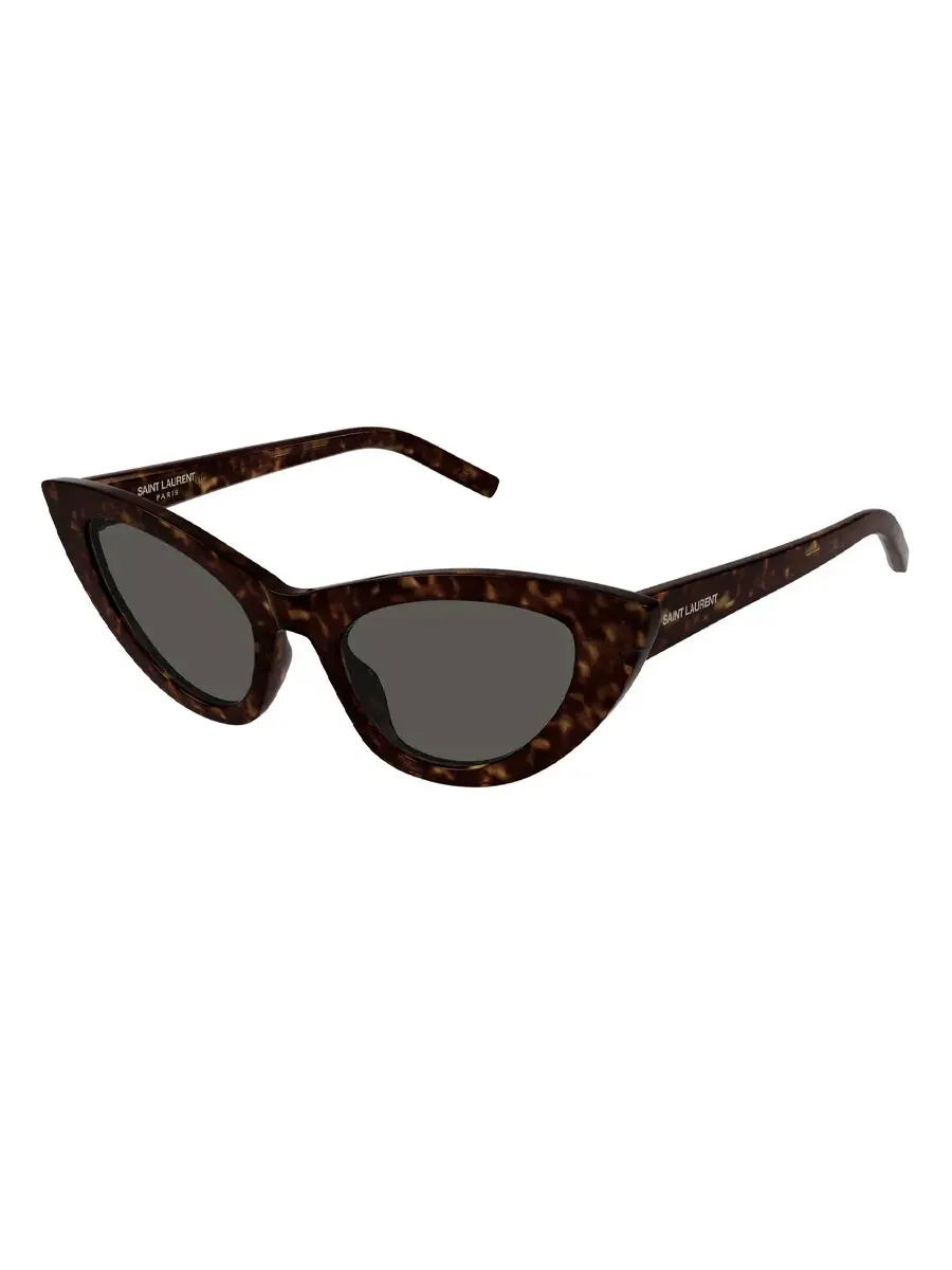 Женские солнцезащитные очки Saint Laurent серого цвета "кошачий глаз" SL 213 LILY 016 52