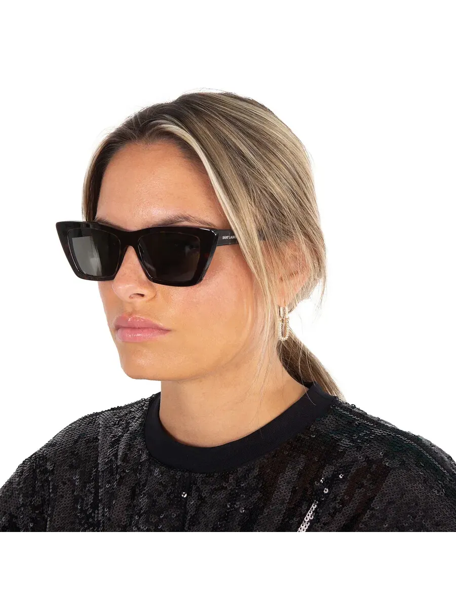 Очки для женщин Saint Laurent серые кошачий глаз SL 276 MICA 002 53 — изображение 2 из 4, хавана