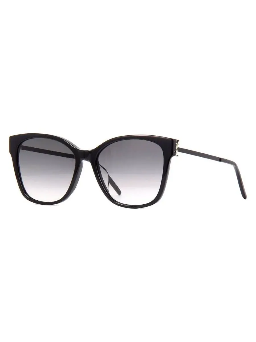 Женские солнцезащитные очки Saint Laurent Grey Gradient Butterfly SL M48S/K 002 56 — изображение 2 из 3, черный