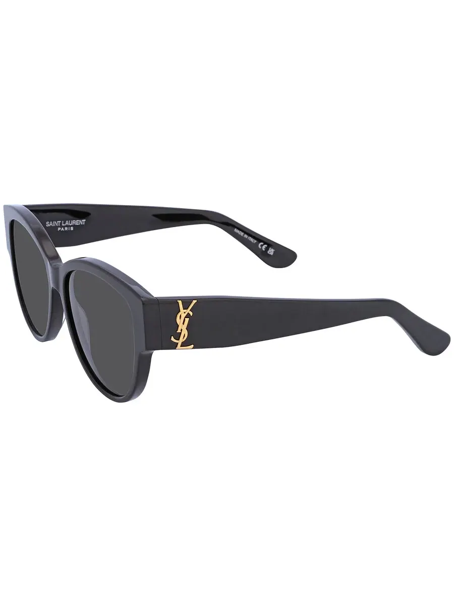 Женские солнцезащитные очки Saint Laurent серого овального цвета SL M3 002 55 — изображение 3 из 5, серый