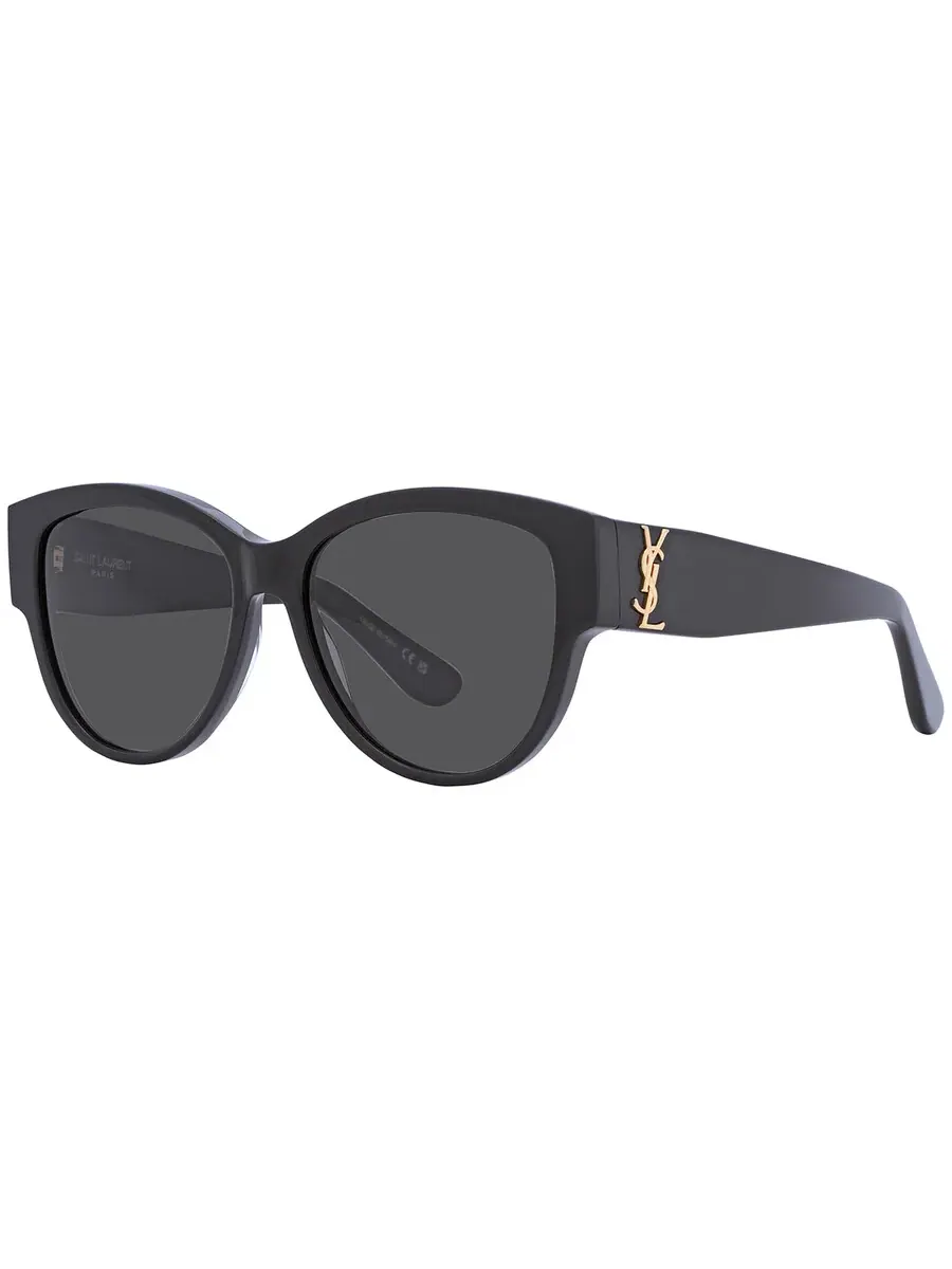 Женские солнцезащитные очки Saint Laurent серого овального цвета SL M3 002 55 — изображение 5 из 5, серый