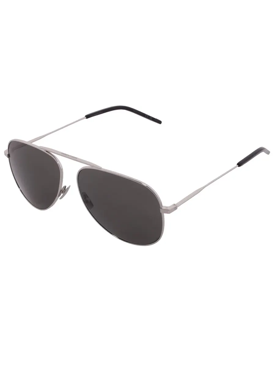 Солнцезащитные очки Saint Laurent Grey Pilot унисекс SL 800 002 59 — изображение 3 из 4, серебряный