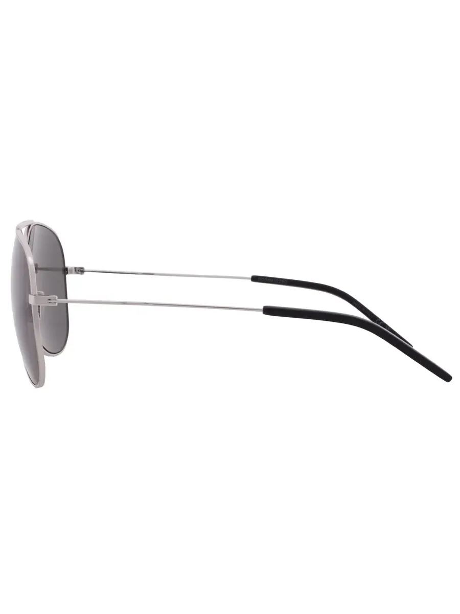 Солнцезащитные очки Saint Laurent Grey Pilot унисекс SL 800 002 59 — изображение 4 из 4, серебряный