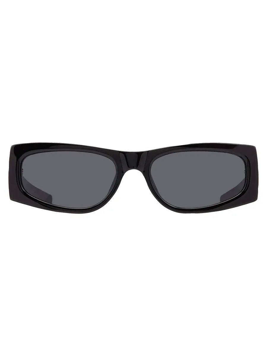 Солнцезащитные очки для женщин Saint Laurent серые прямоугольные SL M140/F 001 56