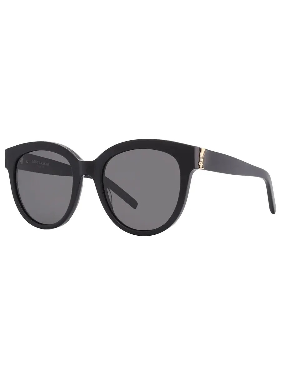 Женские круглые солнцезащитные очки Saint Laurent серого цвета SL M29 003 52 — изображение 3 из 5, серый