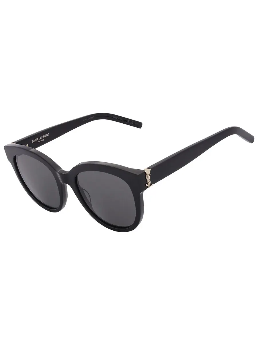 Женские круглые солнцезащитные очки Saint Laurent серого цвета SL M29 003 52 — изображение 4 из 5, серый