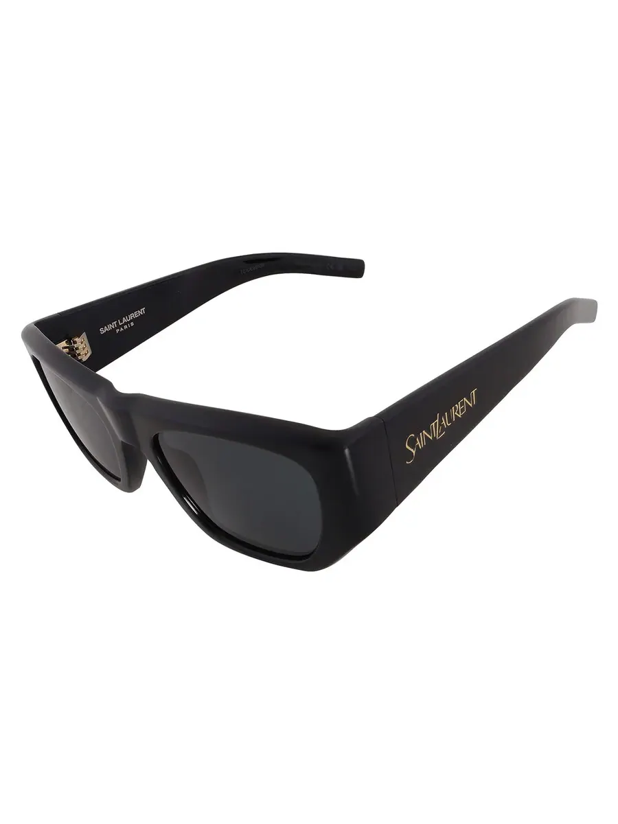 Женские солнцезащитные очки Saint Laurent Grey Square SL 740 005 52 — изображение 3 из 4, черный