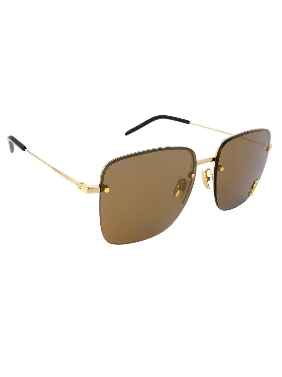 Очки для женщин Saint Laurent Mirrored Brown Square SL 312 M 006 58 — изображение 2 из 4, золото