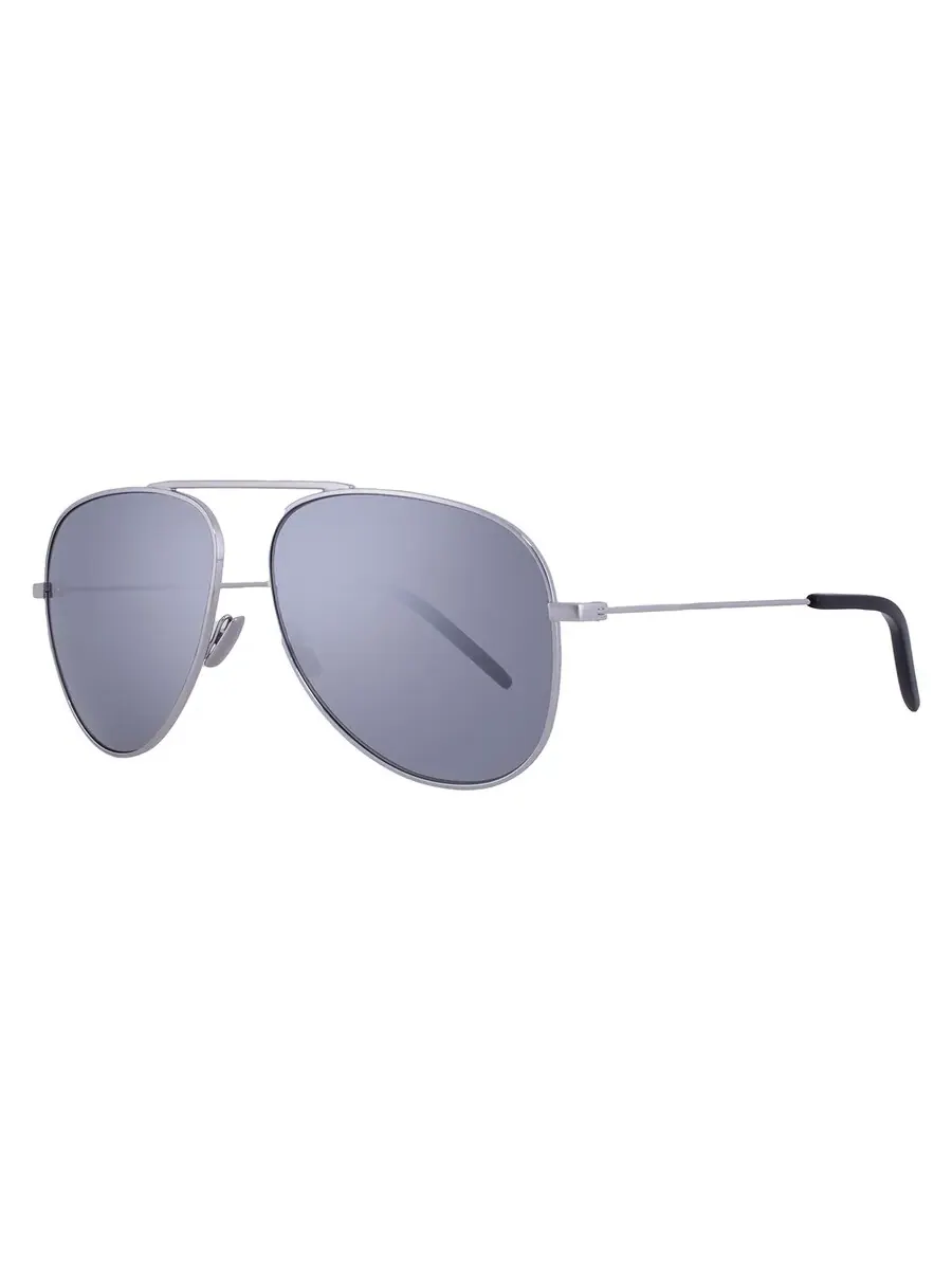Солнцезащитные очки Saint Laurent Silver Pilot унисекс SL 800 003 59 — изображение 2 из 4, серебряный