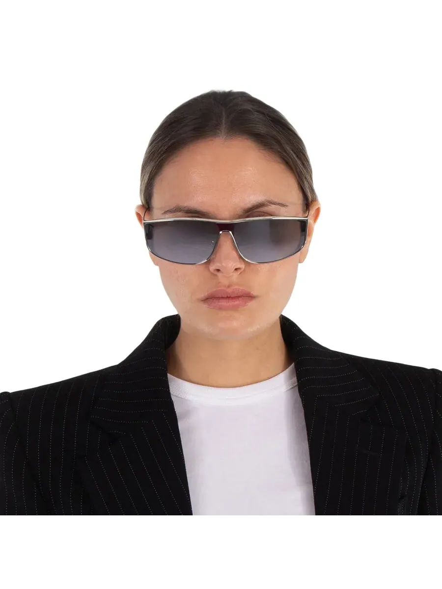 Солнцезащитные очки Saint Laurent Silver Shield унисекс SL 605 LUNA 003 135 — изображение 2 из 6, серебряный