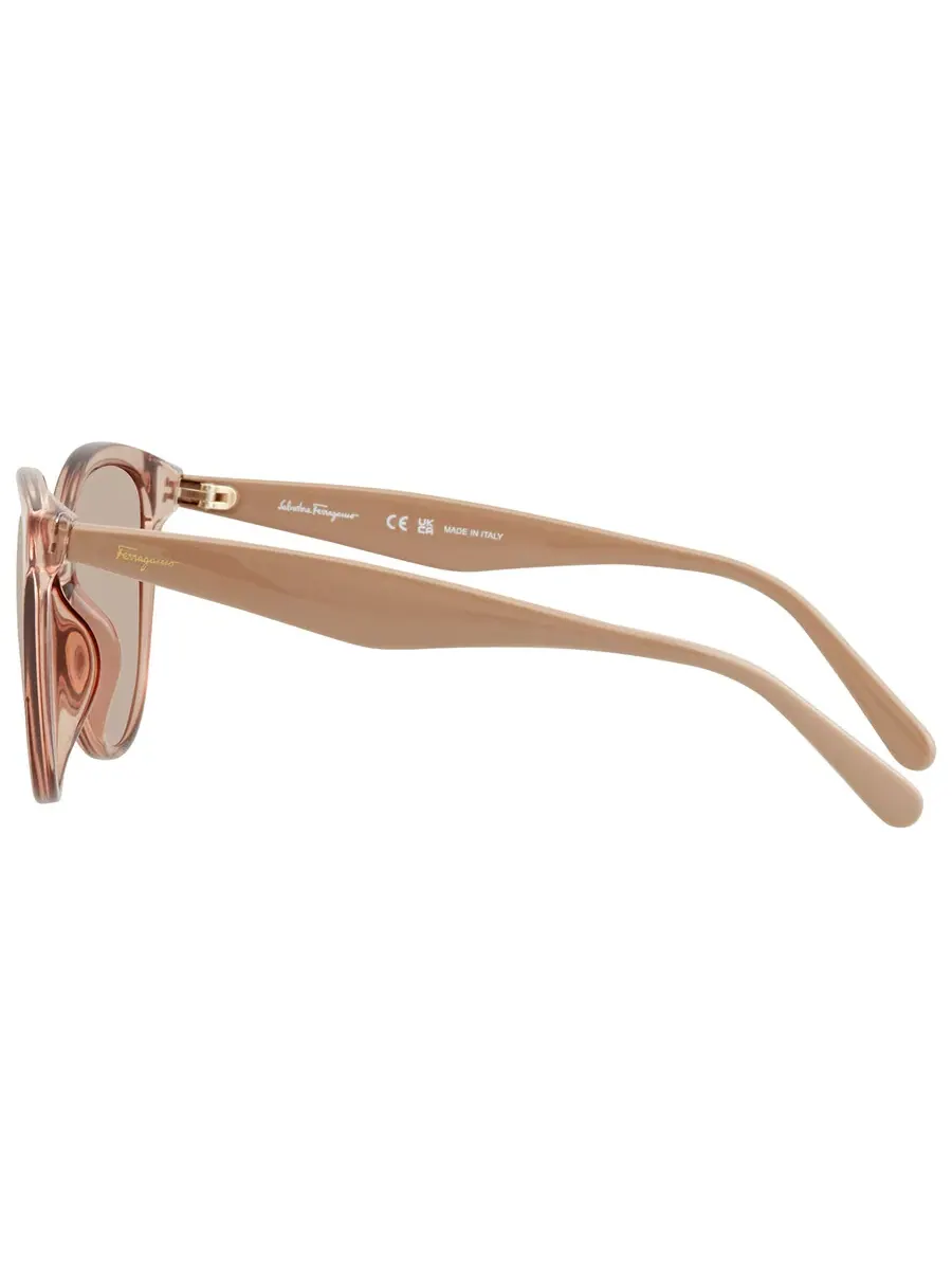Солнцезащитные очки женские Salvatore Ferragamo бежевые «Кошачий глаз» SF1073S 278 54 — изображение 4 из 4, розовый