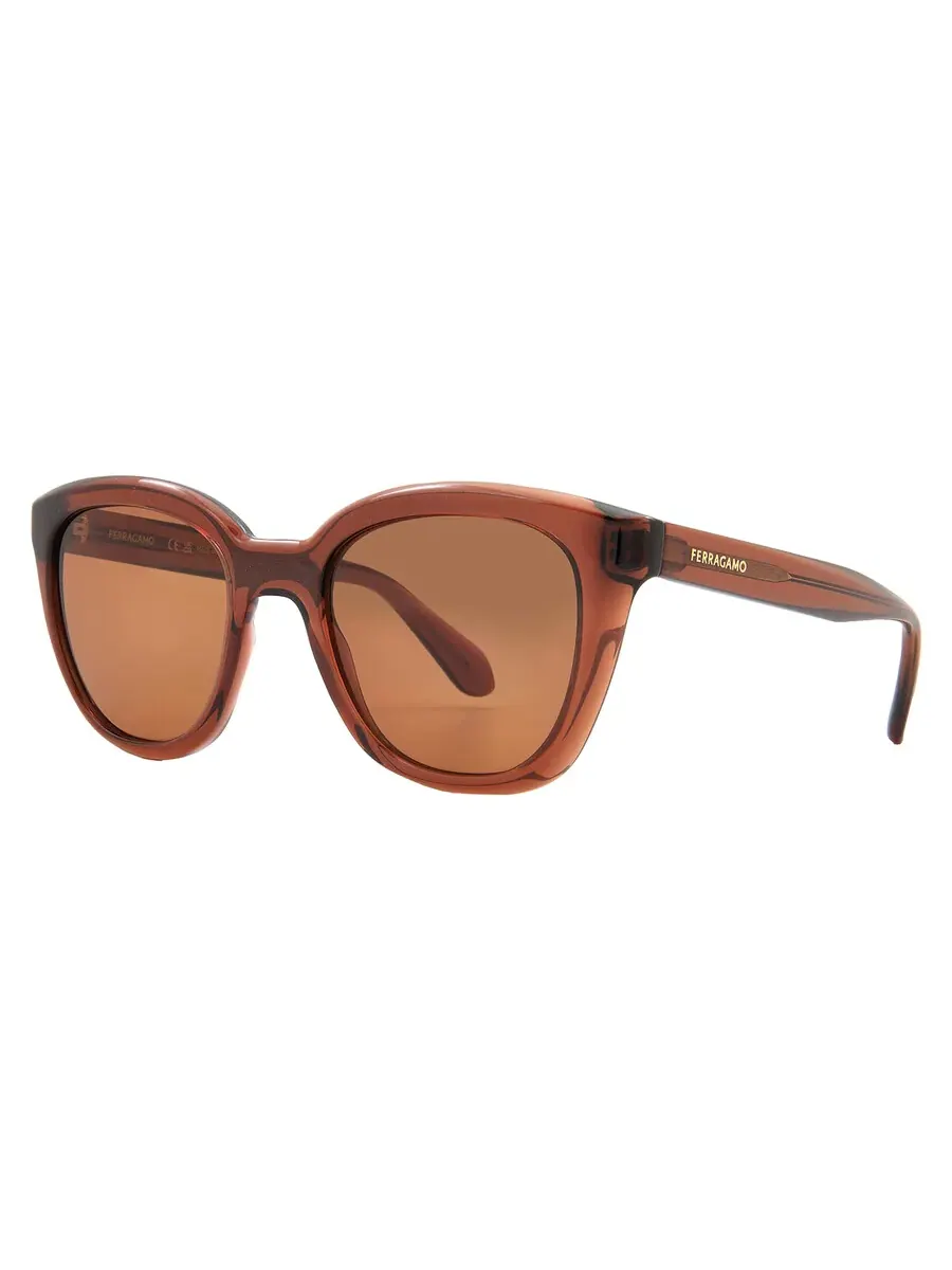 Солнцезащитные очки женские Salvatore Ferragamo коричневые кошачий глаз SF2000S 232 52 — изображение 2 из 4, коричневый