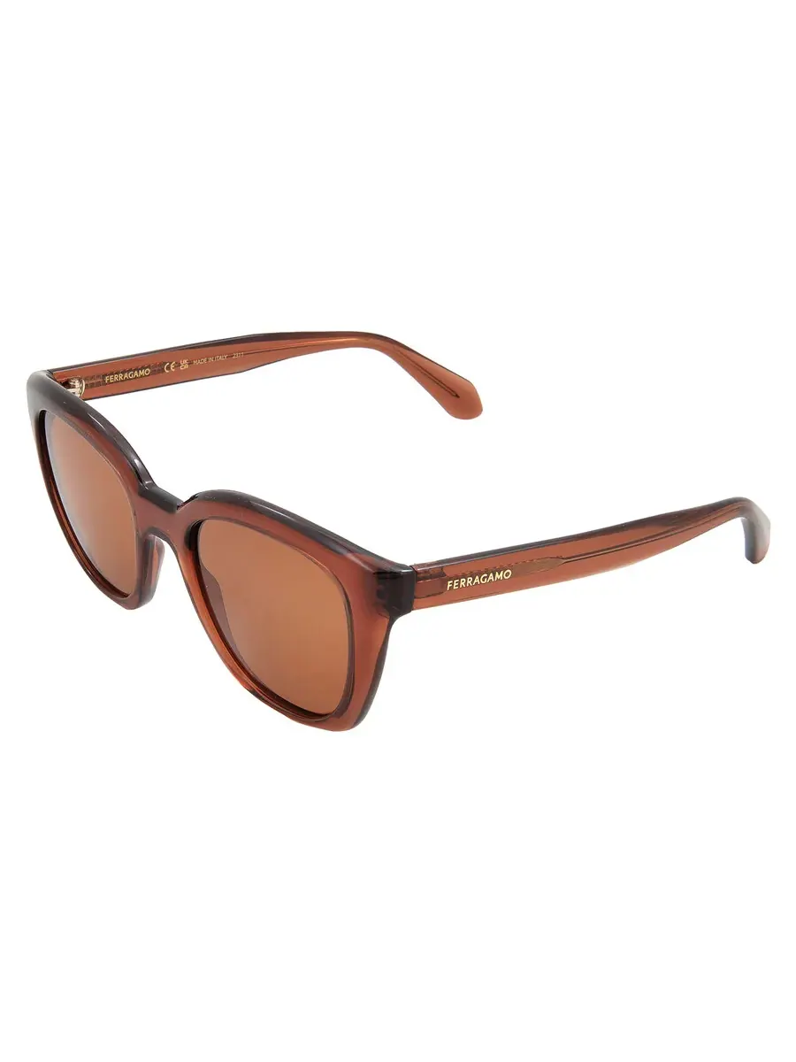 Солнцезащитные очки женские Salvatore Ferragamo коричневые кошачий глаз SF2000S 232 52 — изображение 4 из 4, коричневый