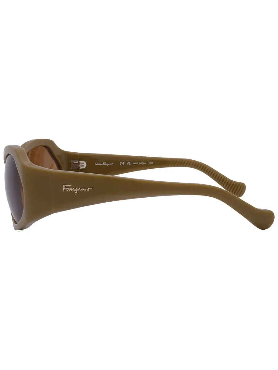 Женские солнцезащитные очки Salvatore Ferragamo Brown Wrap SF1078S 320 59 — изображение 5 из 5, коричневый