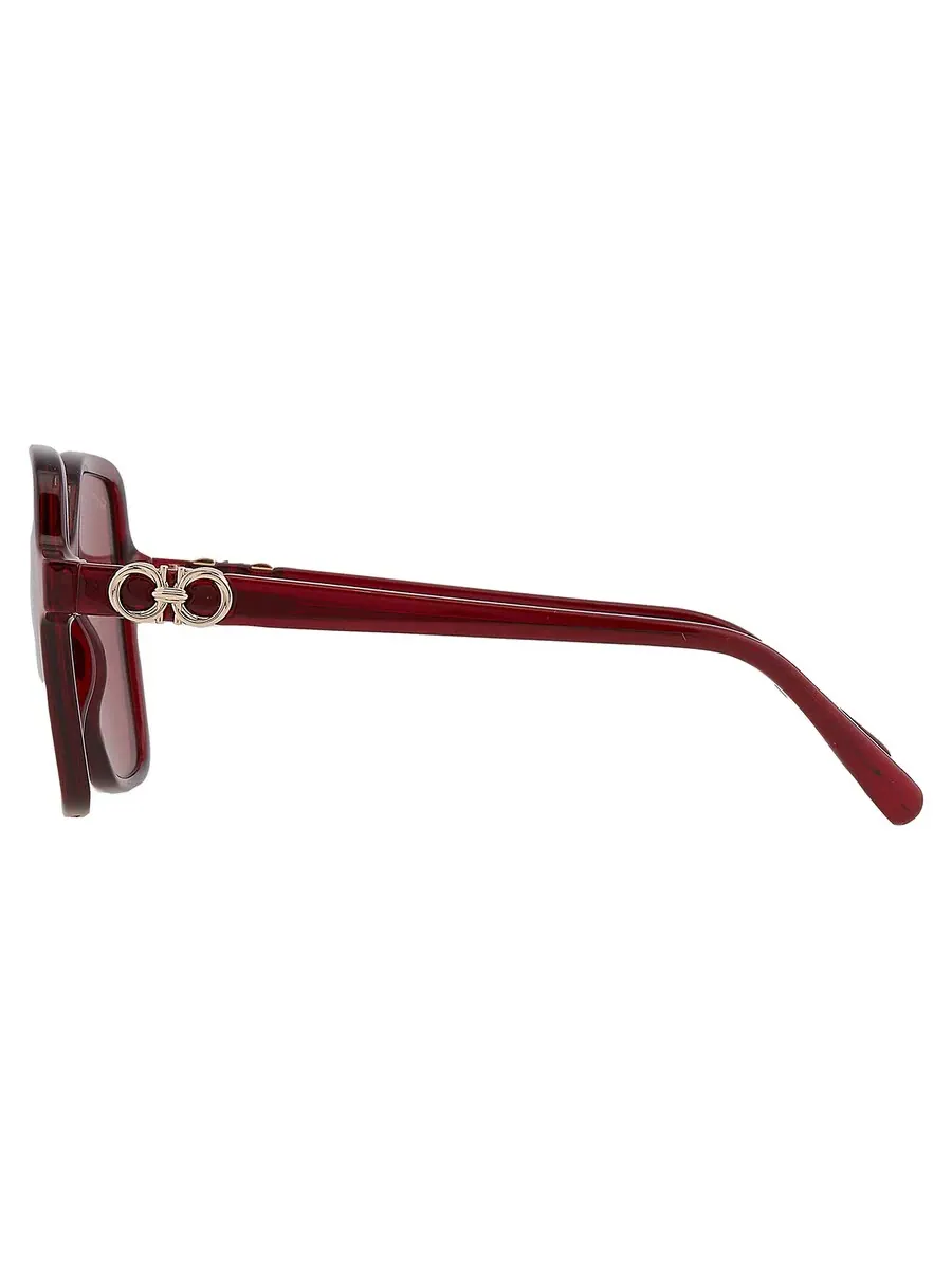 Женские солнцезащитные очки Salvatore Ferragamo Burgundy Square SF1083S 612 57 — изображение 5 из 5, красный