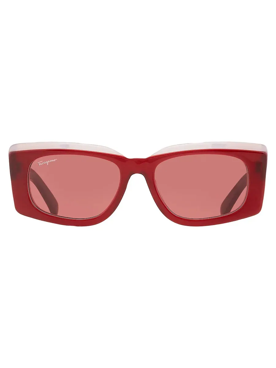 Солнцезащитные очки для женщин Salvatore Ferragamo Burgundy прямоугольные SF1079S 614 54