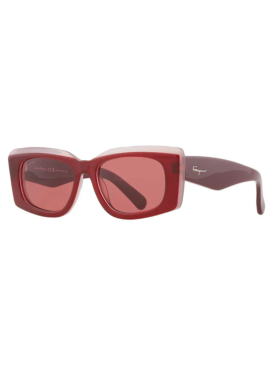 Солнцезащитные очки для женщин Salvatore Ferragamo Burgundy прямоугольные SF1079S 614 54 — изображение 3 из 5, красный