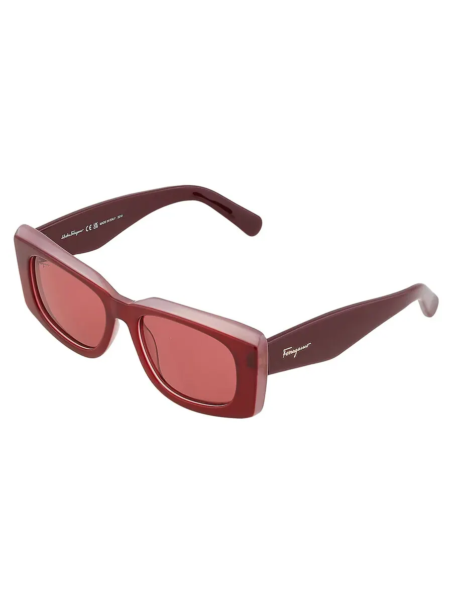 Солнцезащитные очки для женщин Salvatore Ferragamo Burgundy прямоугольные SF1079S 614 54 — изображение 4 из 5, красный