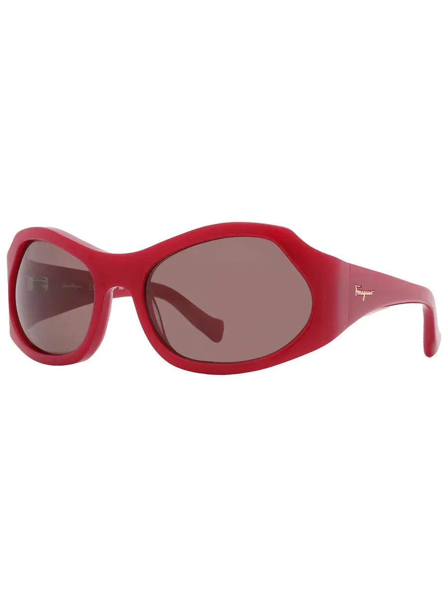 Женские солнцезащитные очки Salvatore Ferragamo Burgundy Wrap SF1078S 604 59 — изображение 3 из 5, красный