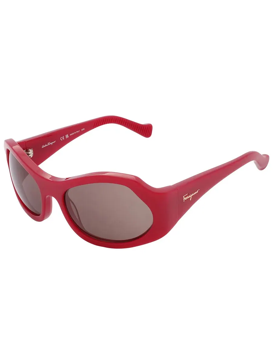 Женские солнцезащитные очки Salvatore Ferragamo Burgundy Wrap SF1078S 604 59 — изображение 4 из 5, красный