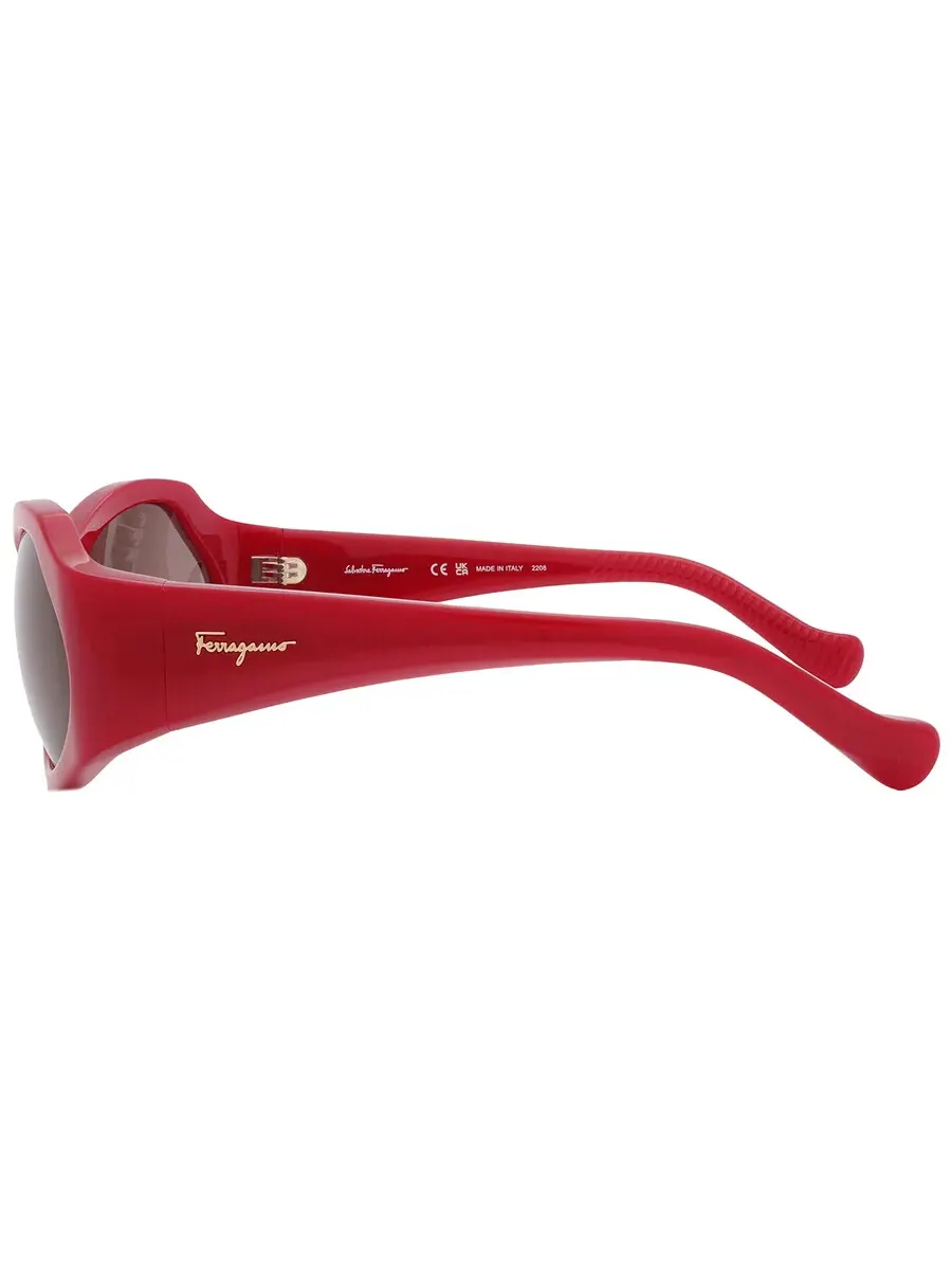 Женские солнцезащитные очки Salvatore Ferragamo Burgundy Wrap SF1078S 604 59 — изображение 5 из 5, красный