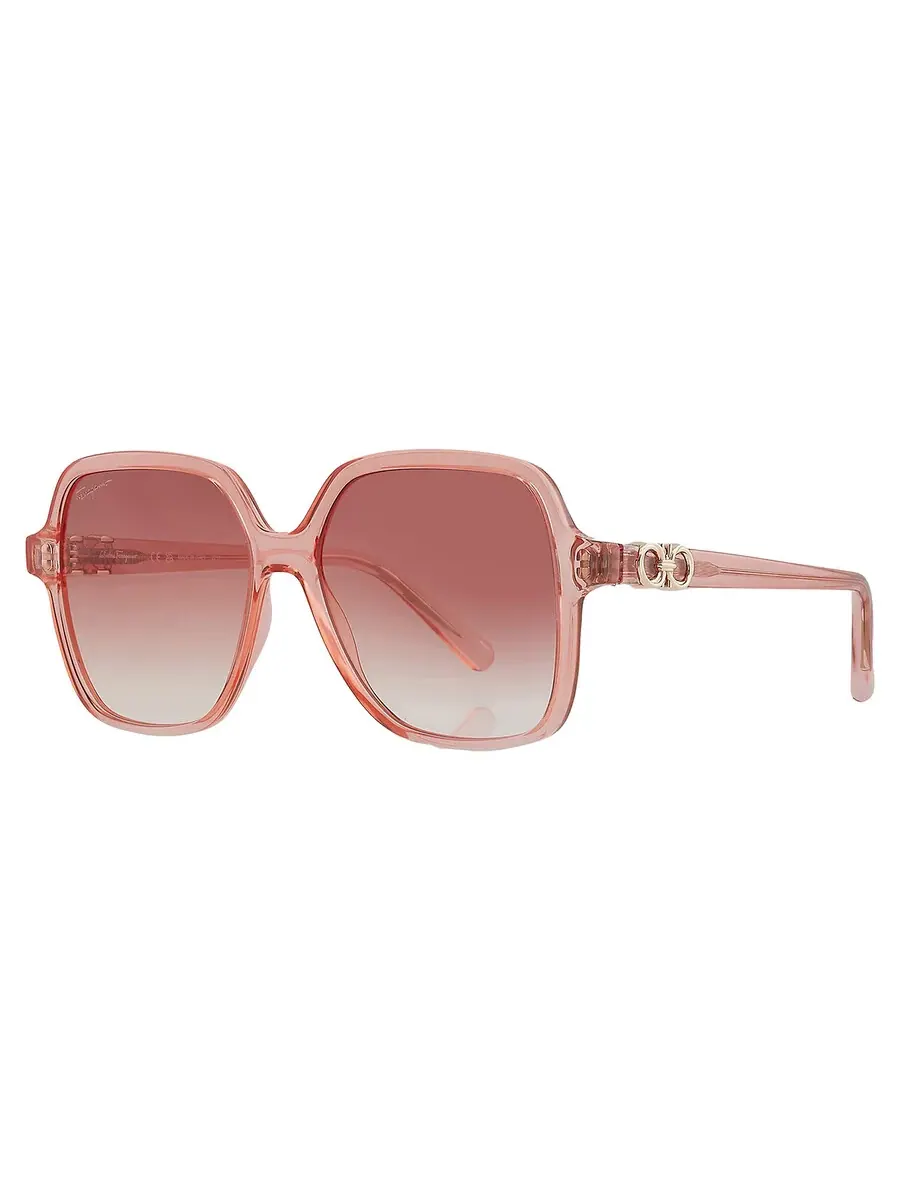 Женские солнцезащитные очки Salvatore Ferragamo Coral Square SF1083S 840 57 — изображение 3 из 5, розовый
