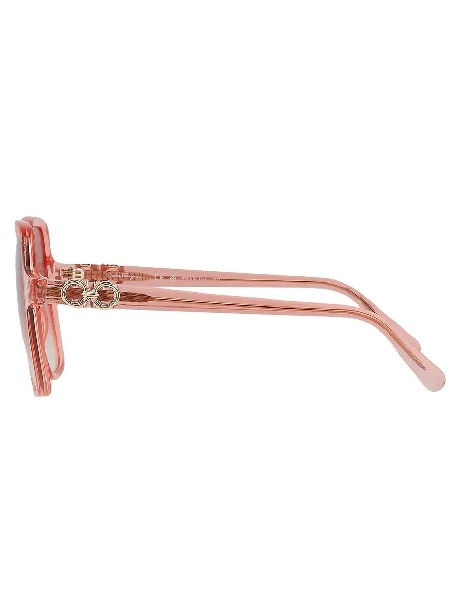 Женские солнцезащитные очки Salvatore Ferragamo Coral Square SF1083S 840 57 — изображение 5 из 5, розовый