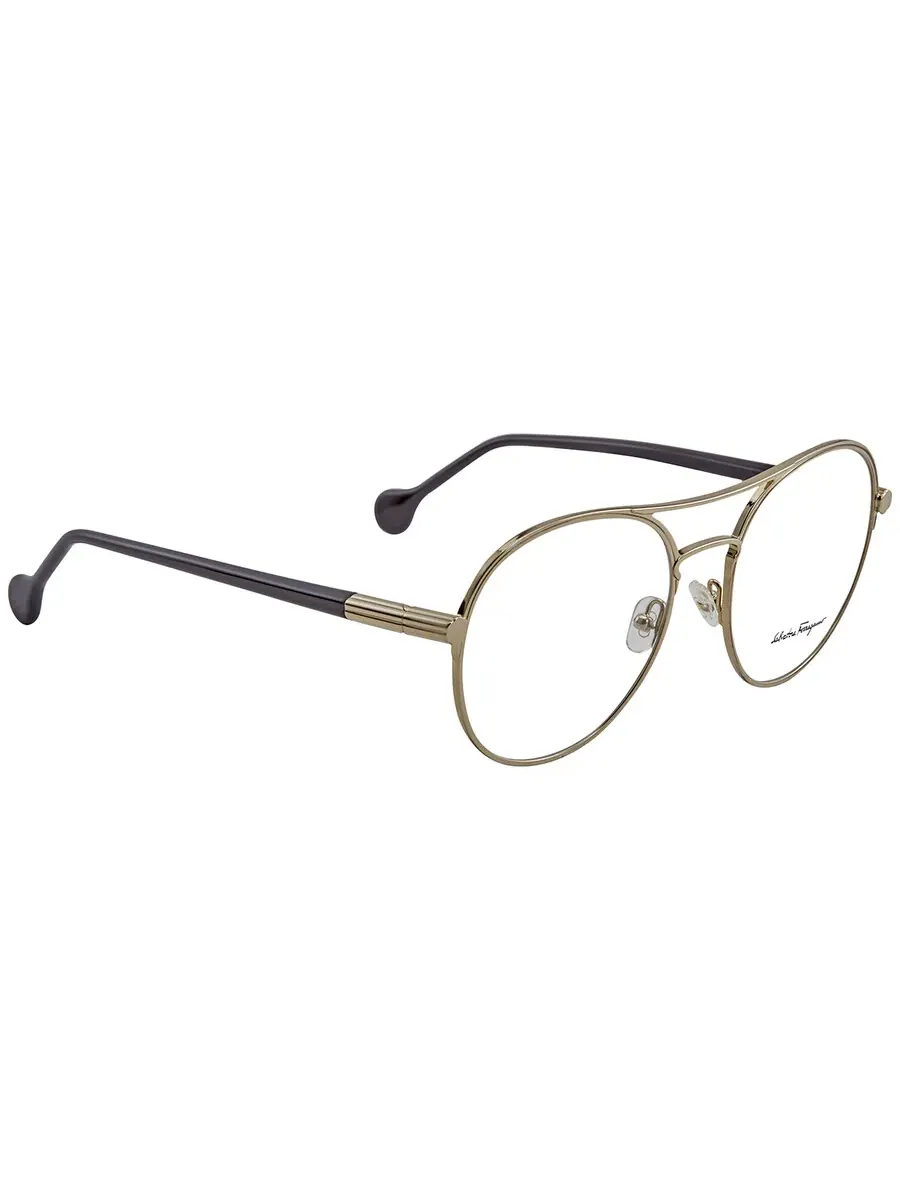 Женские очки Salvatore Ferragamo Demo Round SF2174 733 55, золотой/черный — 3
