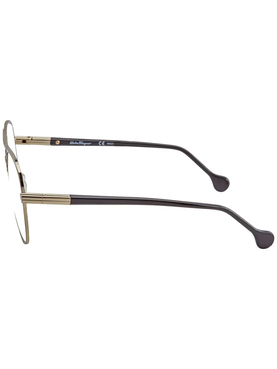 Женские очки Salvatore Ferragamo Demo Round SF2174 733 55, золотой/черный — 4