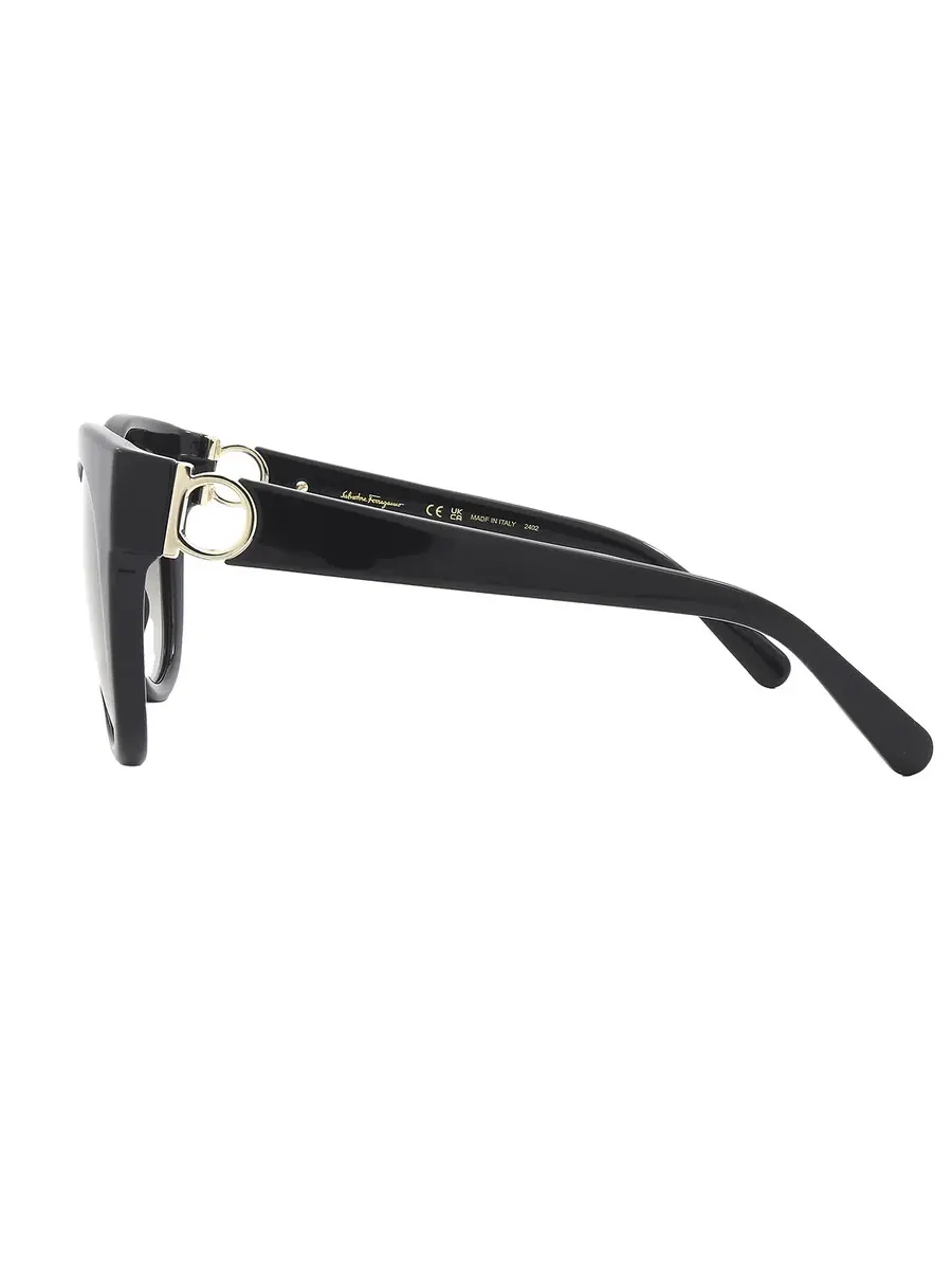 Солнцезащитные очки женские Salvatore Ferragamo серые кошачий глаз SF1031S 001 53 — изображение 4 из 5, черный