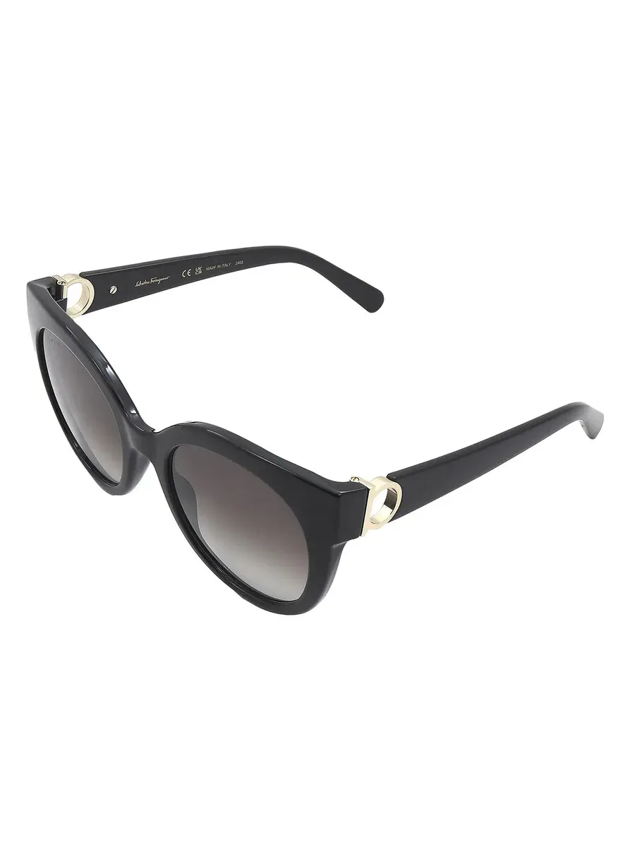 Солнцезащитные очки женские Salvatore Ferragamo серые кошачий глаз SF1031S 001 53 — изображение 5 из 5, черный