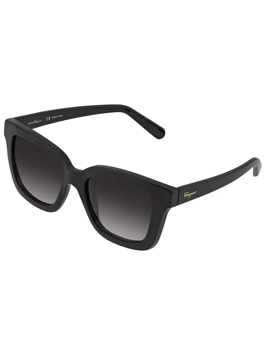 Женские солнцезащитные очки Salvatore Ferragamo серого градиента квадратной формы SF955S 001 53 — изображение 3 из 4, черный