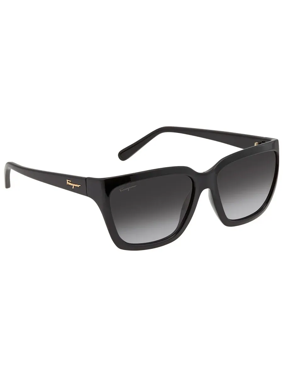 Солнцезащитные очки для женщин Salvatore Ferragamo серые прямоугольные SF1018S 001 59 — изображение 3 из 4, серый