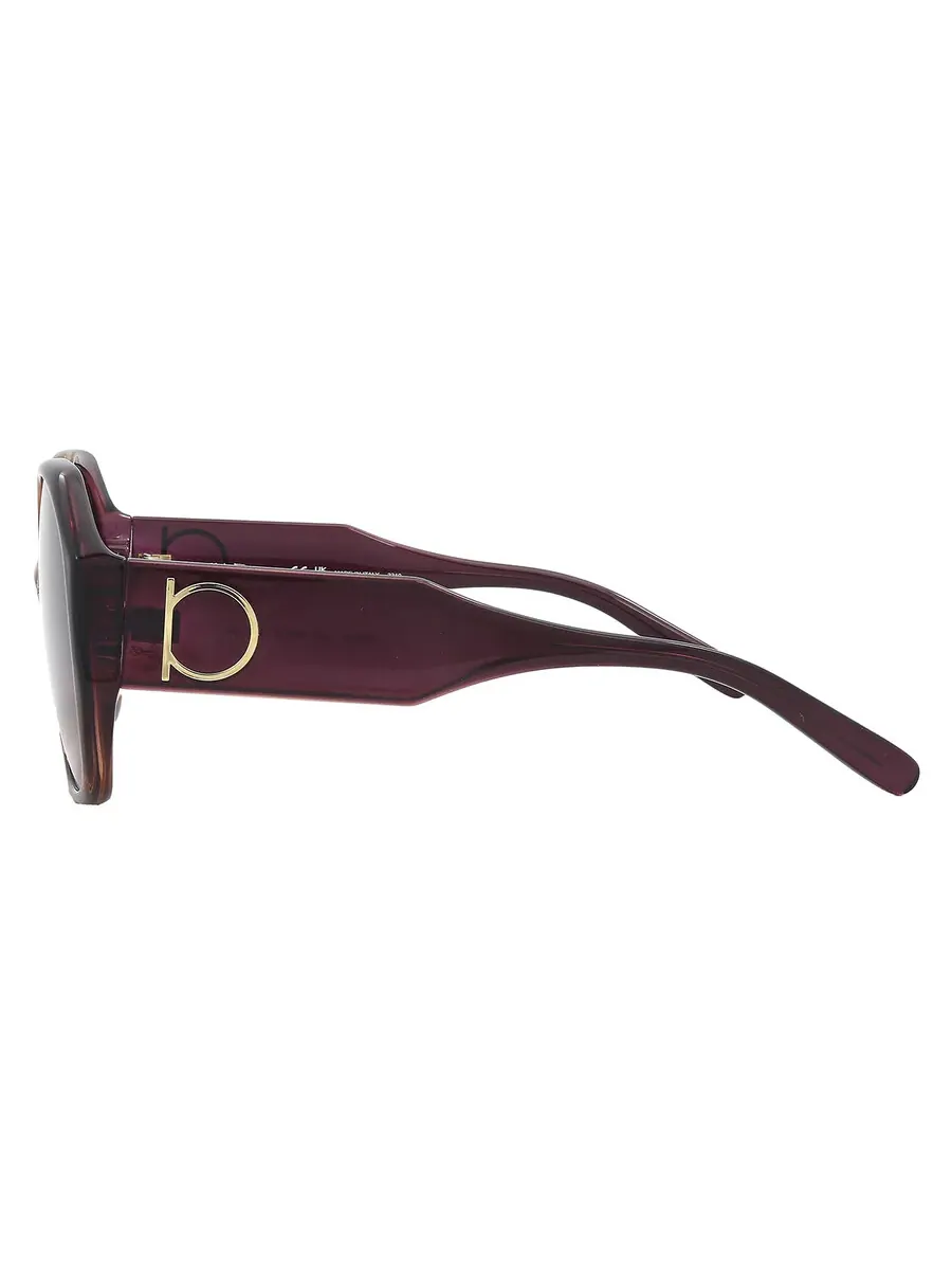 Женские солнцезащитные очки Ferragamo Grey Gradient Oval SF943S 212 60 — изображение 4 из 5, коричневый
