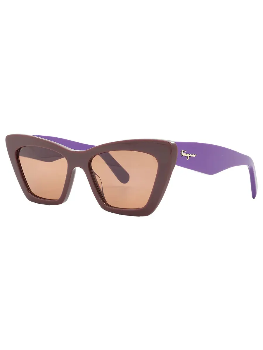 Женские солнцезащитные очки Salvatore Ferragamo Pink Cat Eye SF929S 209 55 — изображение 3 из 5, розовый