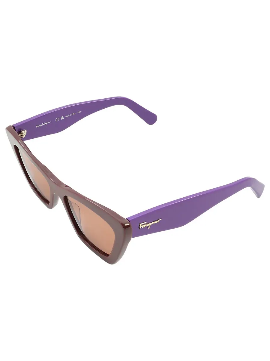 Женские солнцезащитные очки Salvatore Ferragamo Pink Cat Eye SF929S 209 55 — изображение 5 из 5, розовый