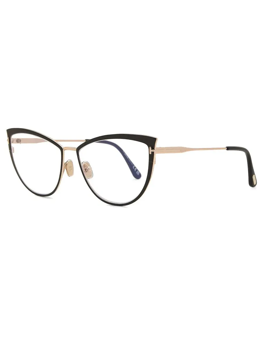 Женские очки Tom Ford Blue Light Block Cat Eye FT5877-B 001 56 — черный