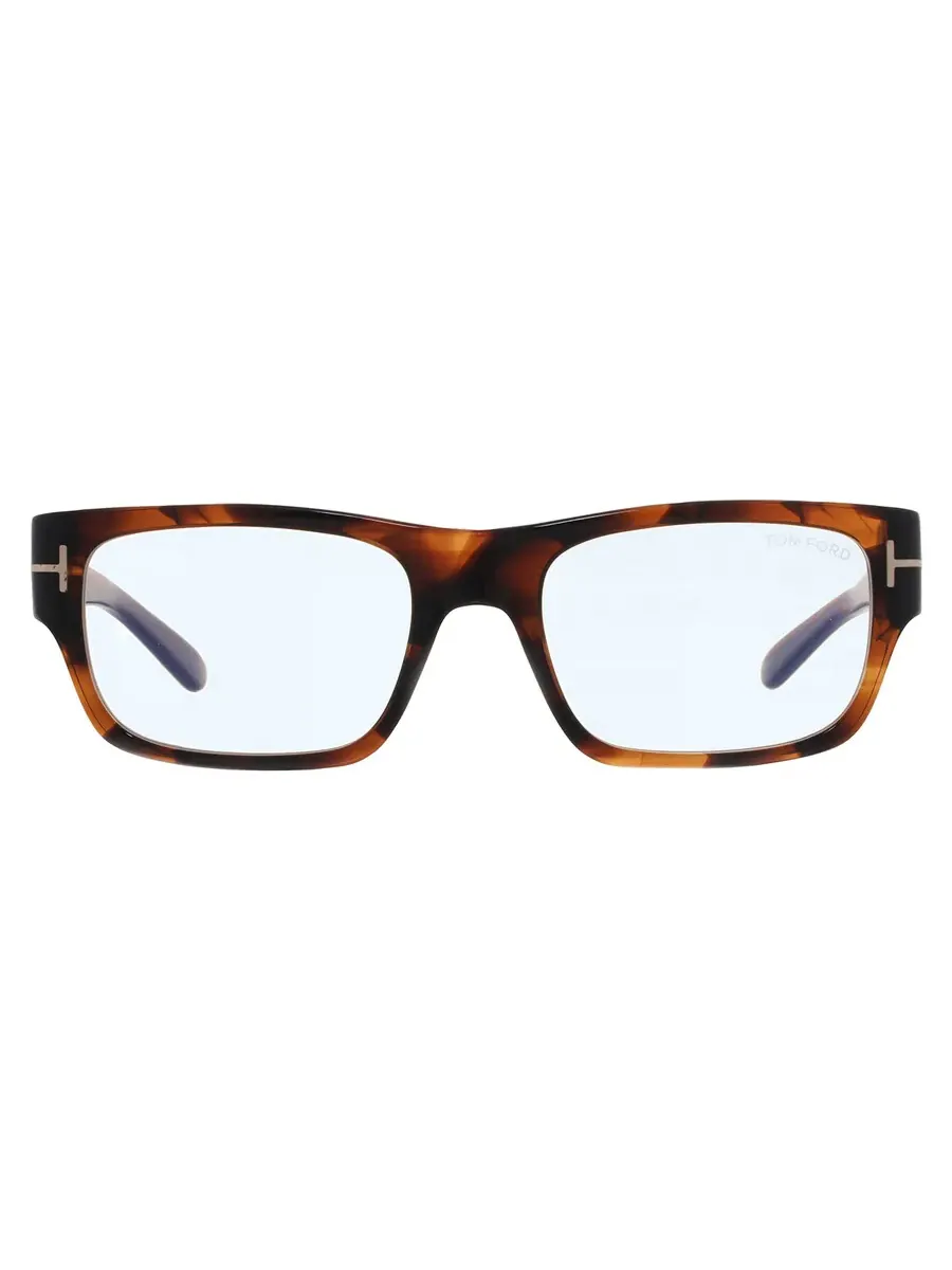 Мужские очки Tom Ford Blue Light Block прямоугольной формы FT6034-B 056 54 — коричневый
