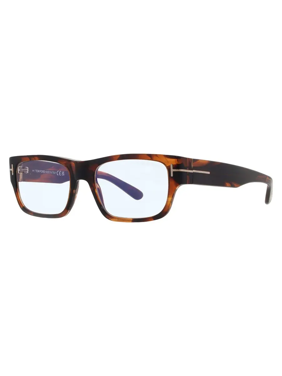 Мужские очки Tom Ford Blue Light Block прямоугольной формы FT6034-B 056 54 — изображение 2 из 4, хавана